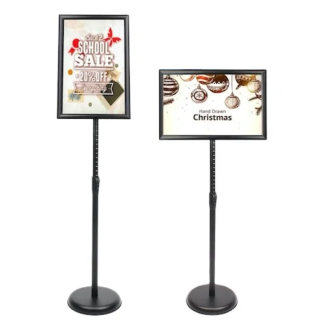 Poster Stand Adjustable Sign Display Holder A3 A4 Snap Frame Clip Frame Poster Stand Aluminum Profile Stable Floor Standing