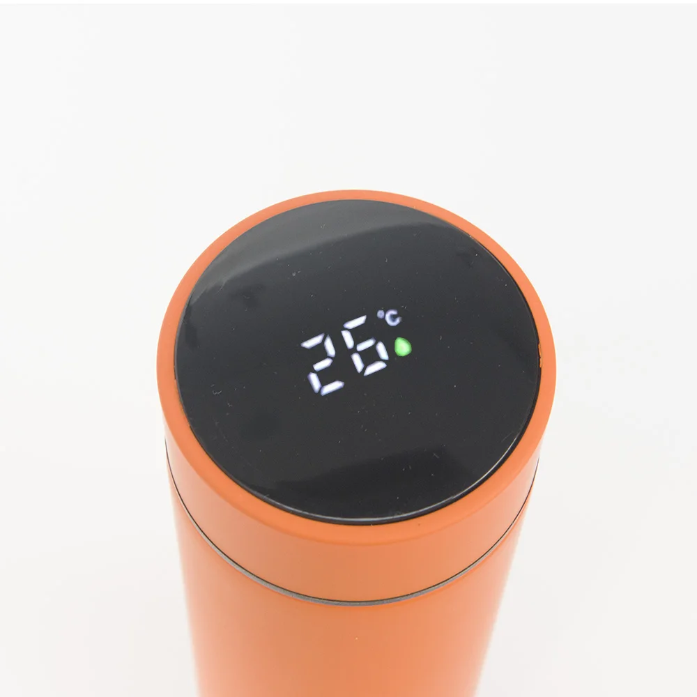 Double Digital Vacuum Insulation 500ml Thermos Tumbler Stainless Steel Smart Water Bottle with LED Temperature Display