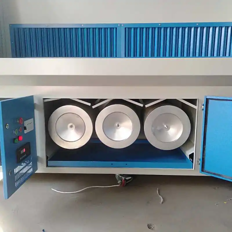 Movable efficient grinding and polishing table pulse dust removal