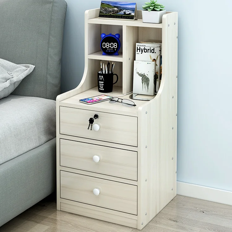 Nightstand Bedside Organizer Modern Design Bed Side Table Wooden Style Stand Packing Storage Furniture Bedroom Bedside Table