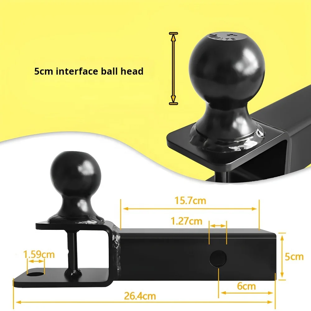 UTV rear ATV towing square mouth 2-inch Heavy duty  Adjustable Trailer Hitch Ball Mount towinghitch receiver