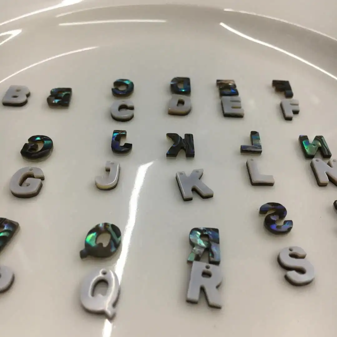Black Shell letters 6x8mm abalone shell jewelry accessories earrings material pearl shell  wholesale