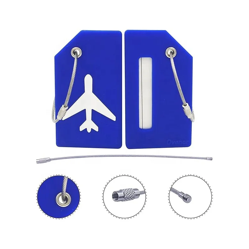 Personalized Bulk Custom Logo Name Bag Tag Travel Accessories, Silicone Initial Luggage Tags for Suitcase