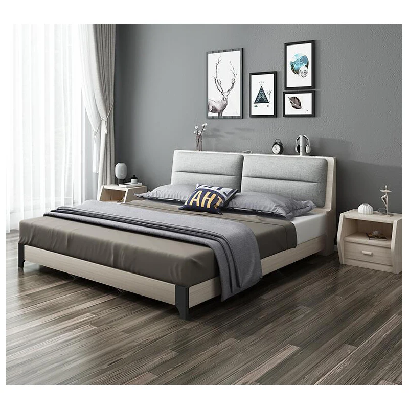 Новые новые китайские поставщики деревянных двухспальных кроватей с коробкой