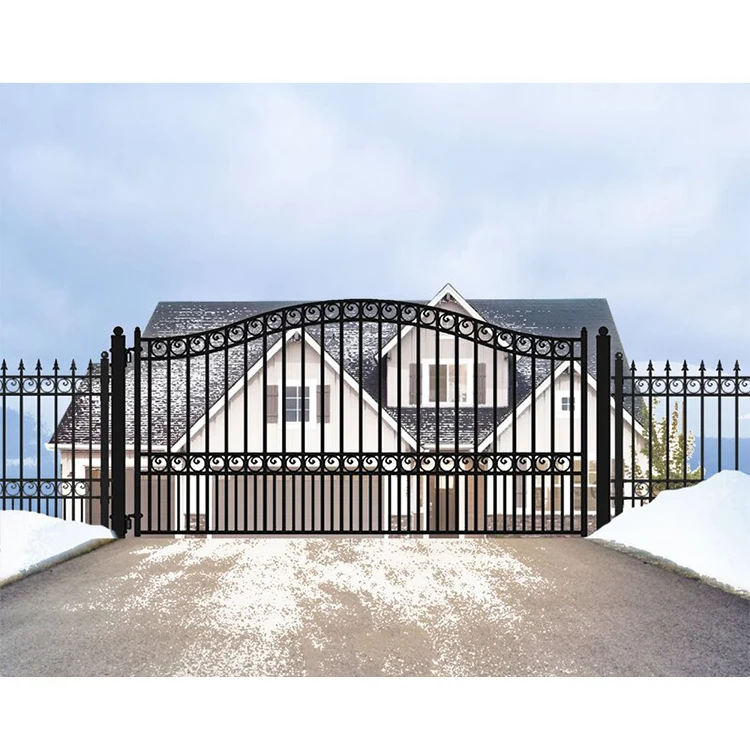New style courtyard front doors gate designs house exterior wrought iron fancy main gate boundary wall gates design for sale