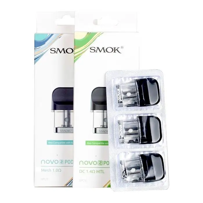  Электронных сигарет Smok Ново 2 Pod 3/уп сетки 1.0ohm/DC 1.4ohm MTL/кварц 1.2ohm Ново-Pod