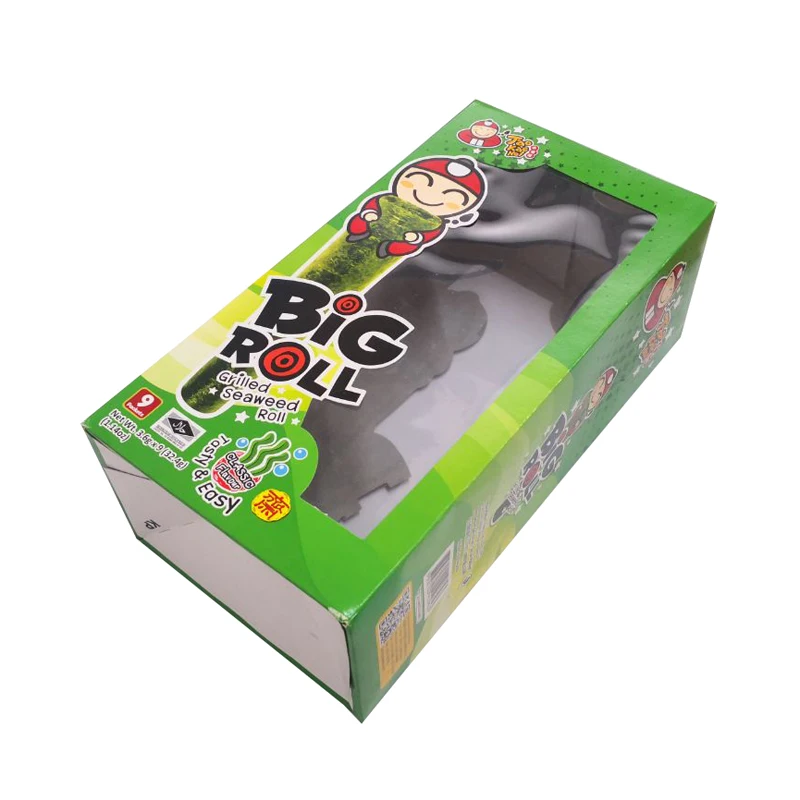 Wholesale Custom Unique Design Potato Chip Nori Packaging Card Box Disposable Snack Box With Window