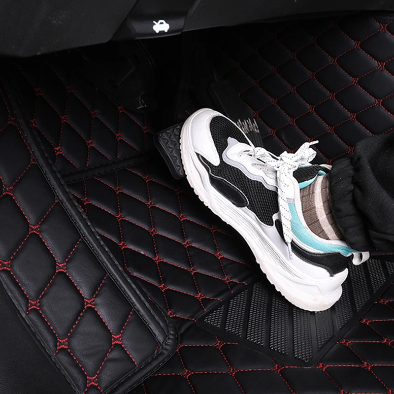 Car Floor Mats For Hyundai Santa Fe 2006 2007 2008 2009 Auto Interior Accessories Leather Carpets Rugs Foot Pads