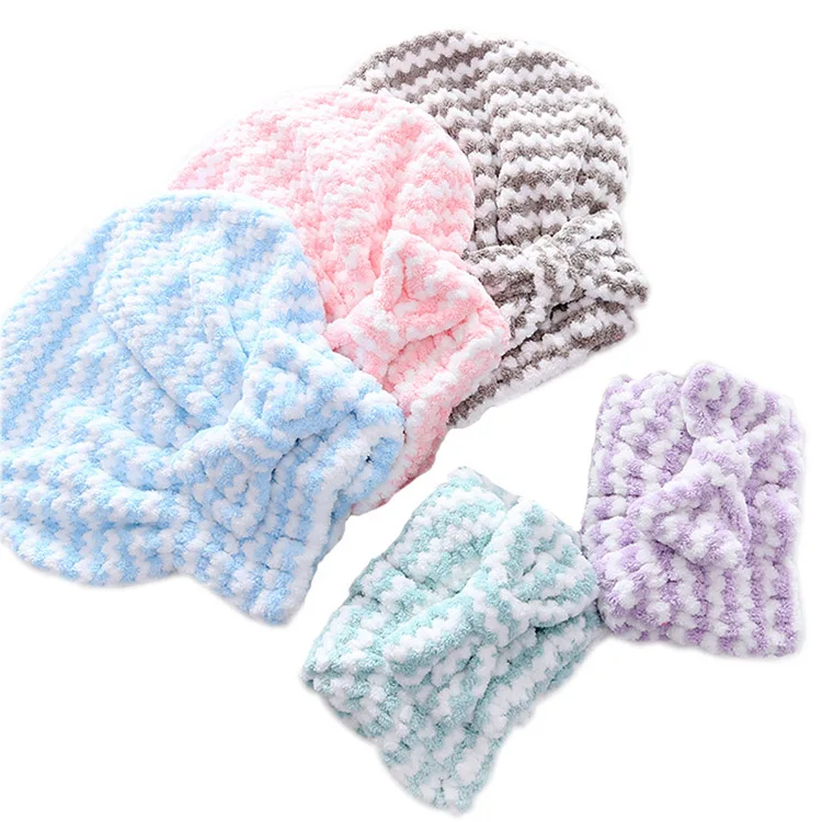 Pineapple Lattice Princess Hat Coral Fleece Shower Cap Quick-drying Hair Cap Shower Cap