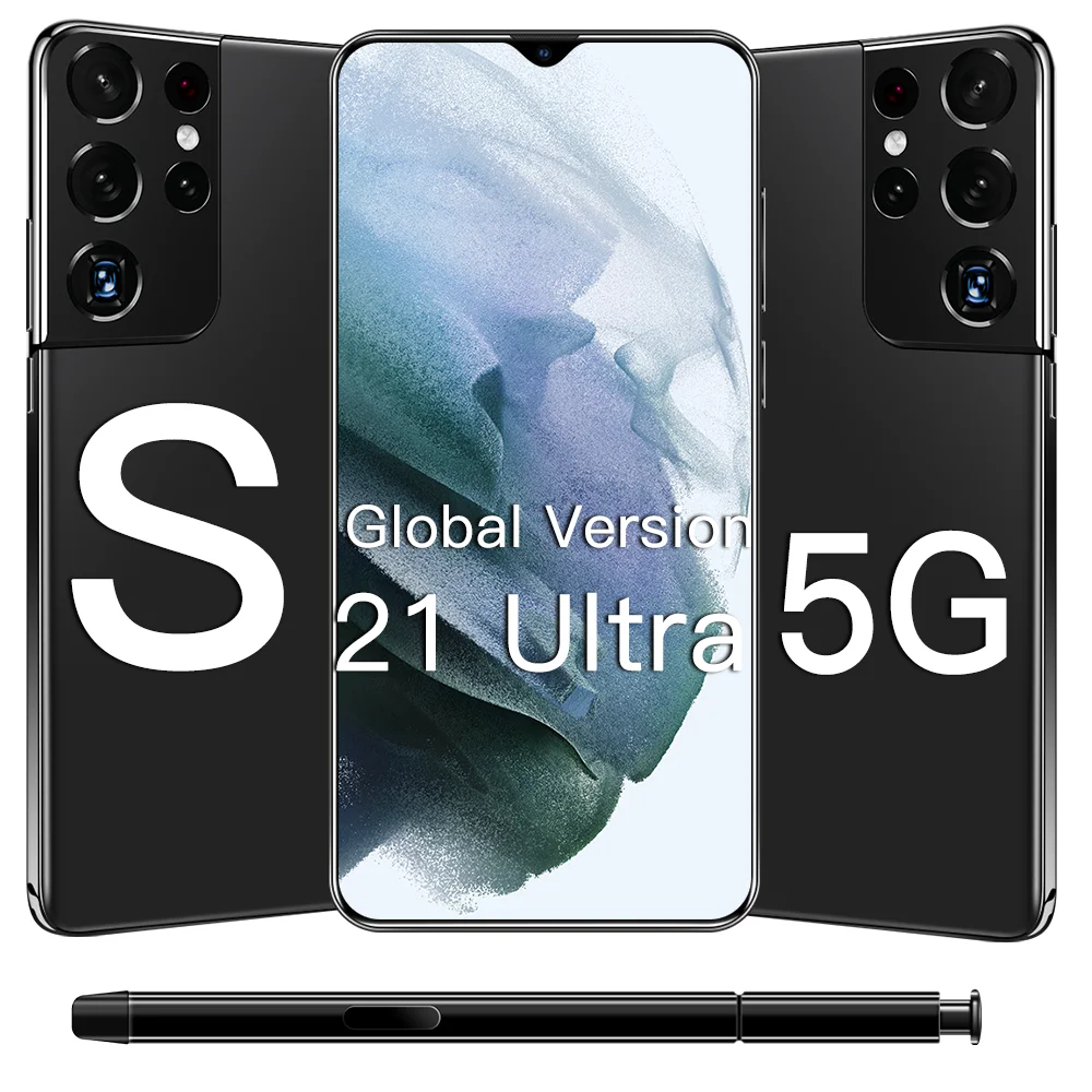 Amazon Hot Selling S21Ultra 5G Mobile Phone Qualcomm 888 Ten Core Android Phone Support Wholesale Support OEM