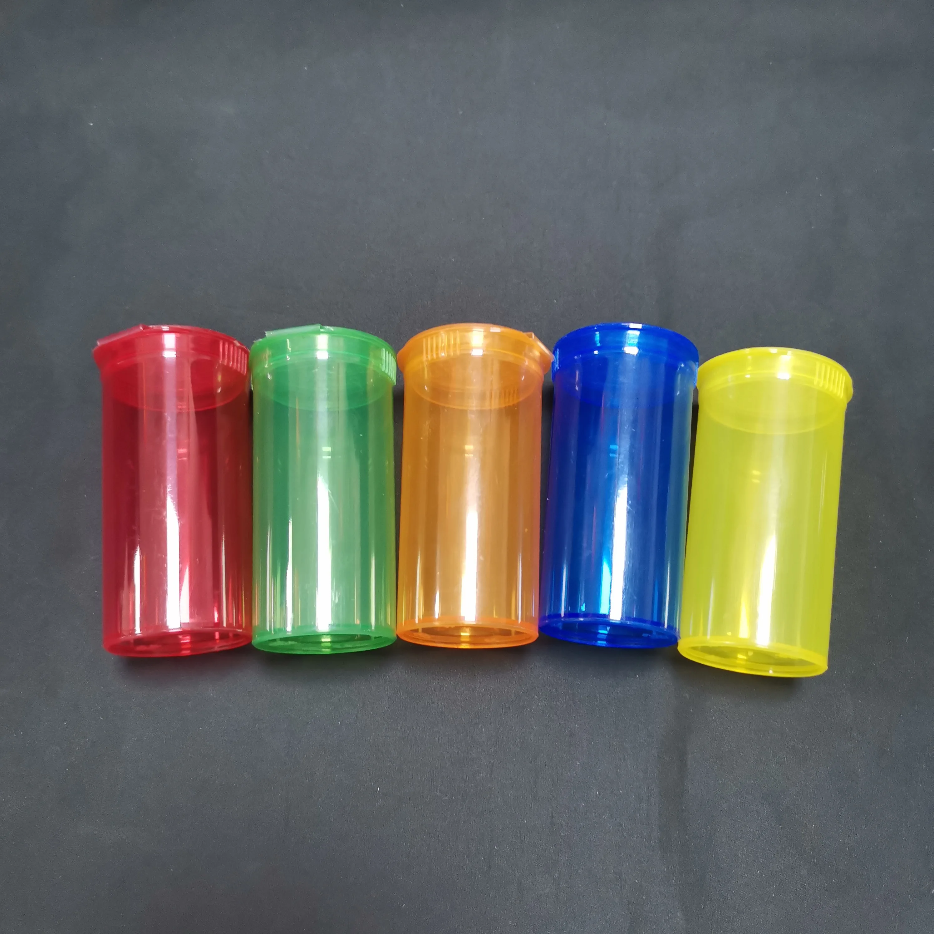 Custom Child 13 19 30 60 Dram PP Bottle Pop Top Tube Round Plastic Bottle Factory Direct Sale Child Resistant Plastic Tube