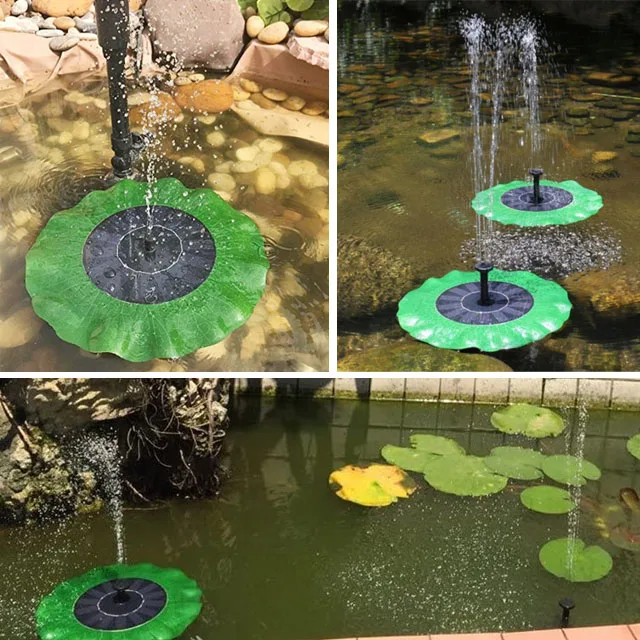 
JOVTOP friendly Lotus Leaf Solar Powered Fountain Green Lotus Leaf fountain solar Outdoor Decoration for Birdbath, Garden 