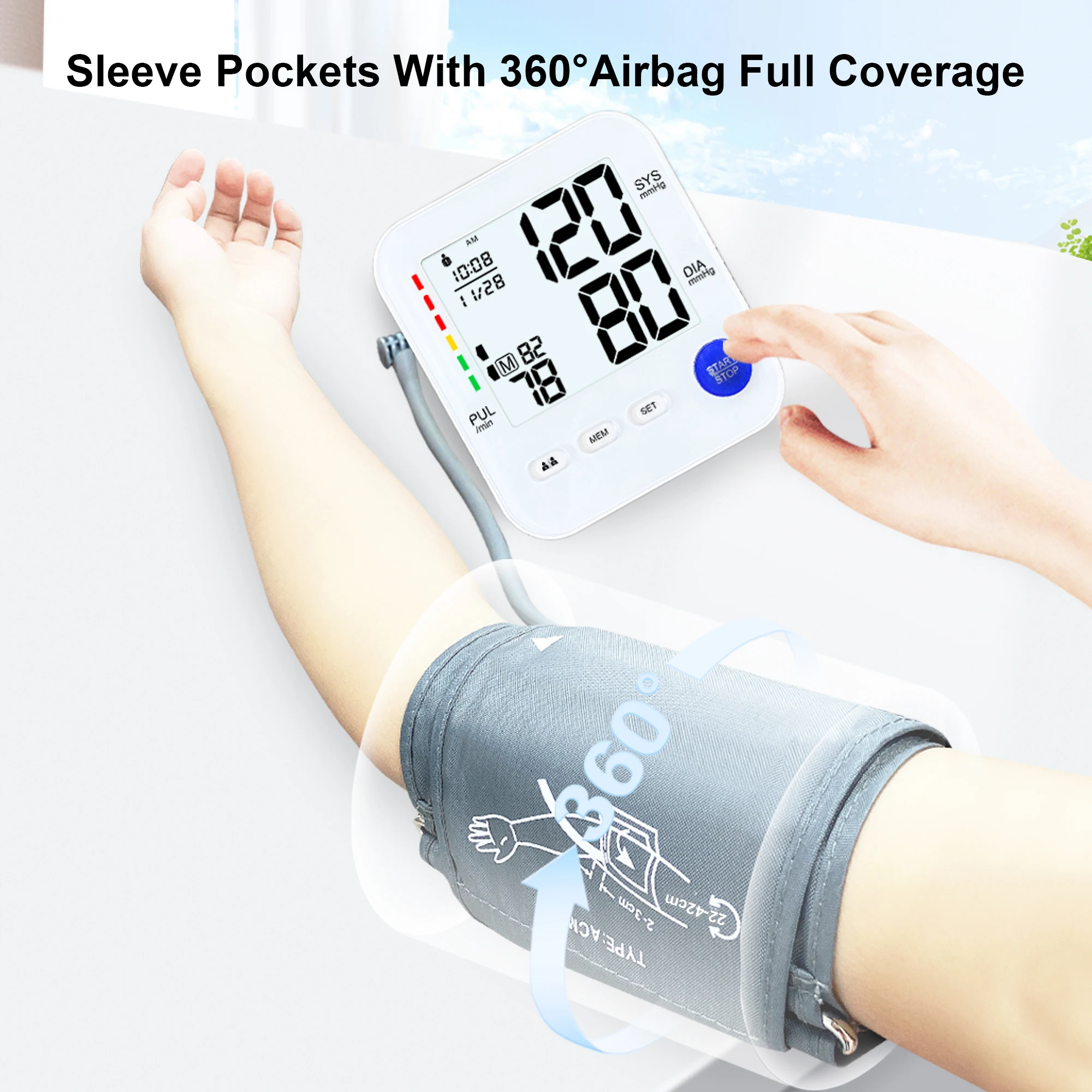 Tensiometer  BP Machine Digital Blood Pressure Monitors Electric Portable Pretion Meter Sphygmomanometer Blood Pressure Machine