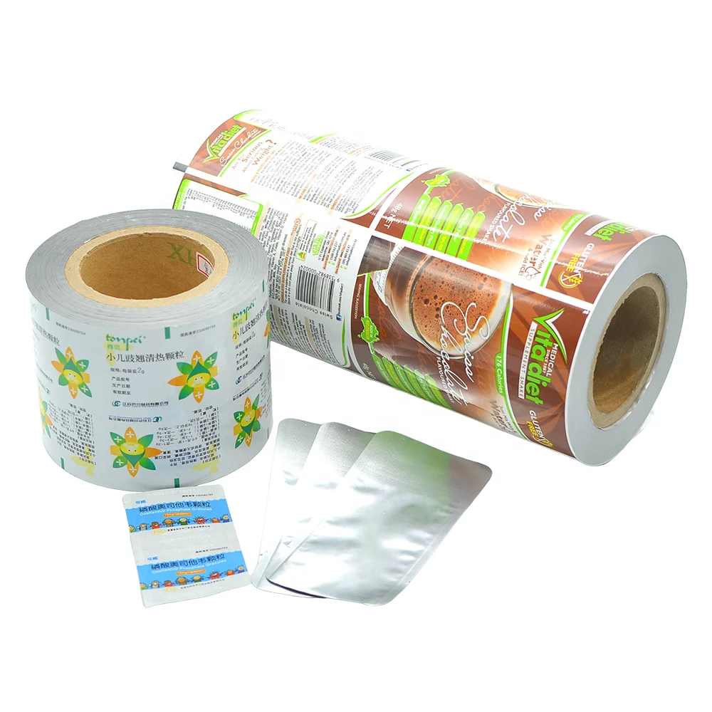 Custom composite aluminum foil bag film roll for pharmaceutical powder packaging