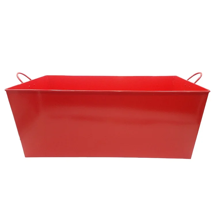 70 cm red rectangular barrel Fashion Galvanized Iron Copper Ice Bucket