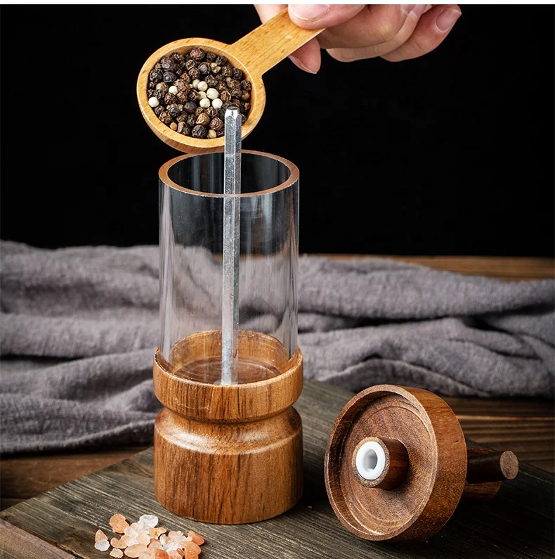 Высококачественная деревянная мельница для перца ручная соли и кухонный инструмент приготовления приправ механизм