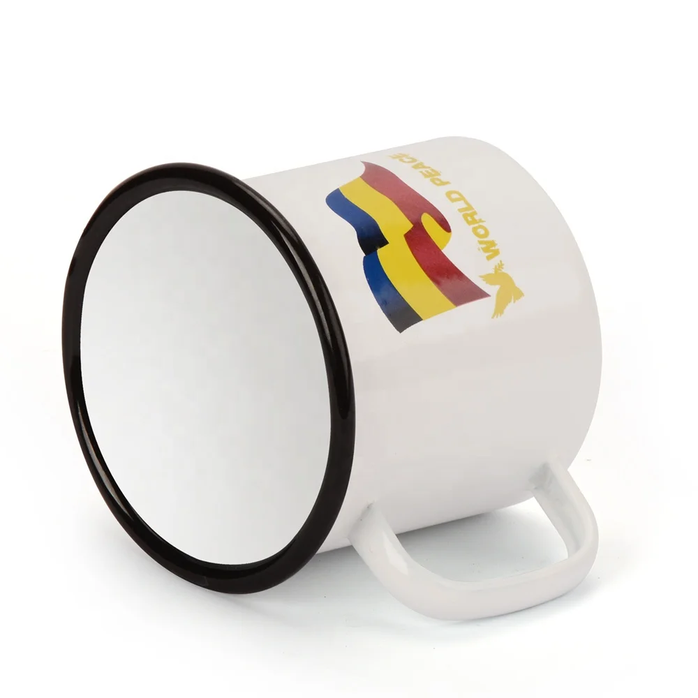 
DX Manufacturer OEM logo world peace bulk 240ml Enamel coffee mugs wholesale 