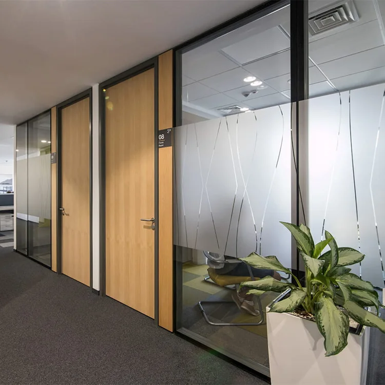 Manufacturer Glass Panel Modular Easy Install Partition Wall Switch Panel with PDLC Glass with Solid Door