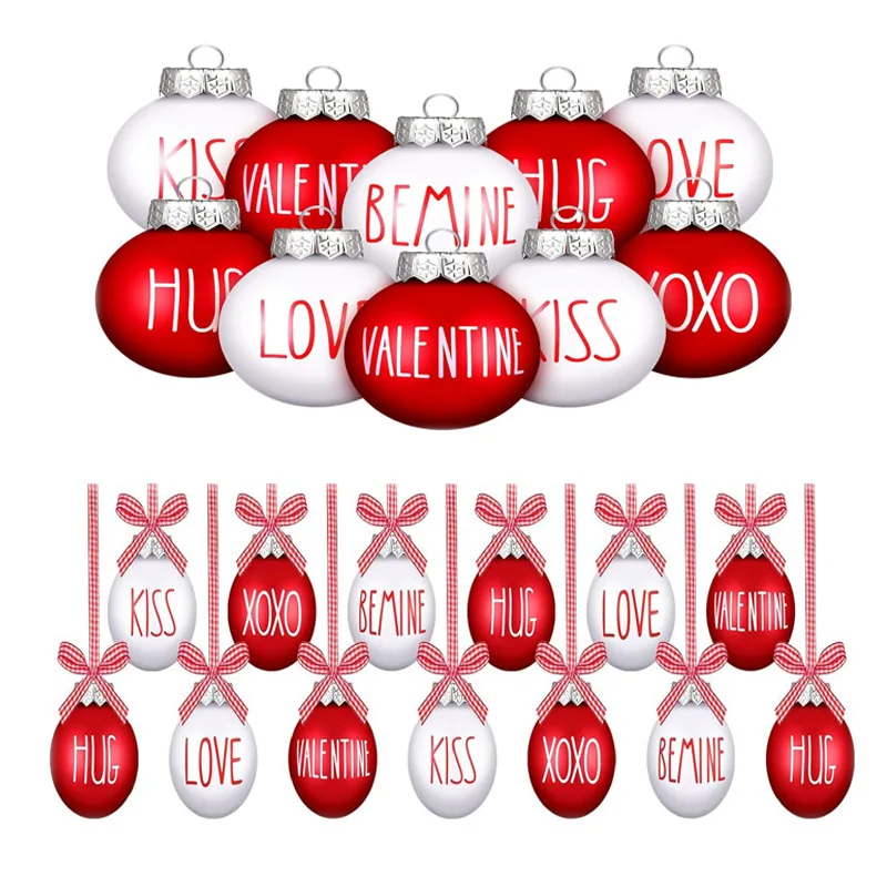Mini Valentine Ornaments Ball Shaped Ornaments Red Balls Ornaments For Valentines Day Wedding Party Valentines Day Supplies
