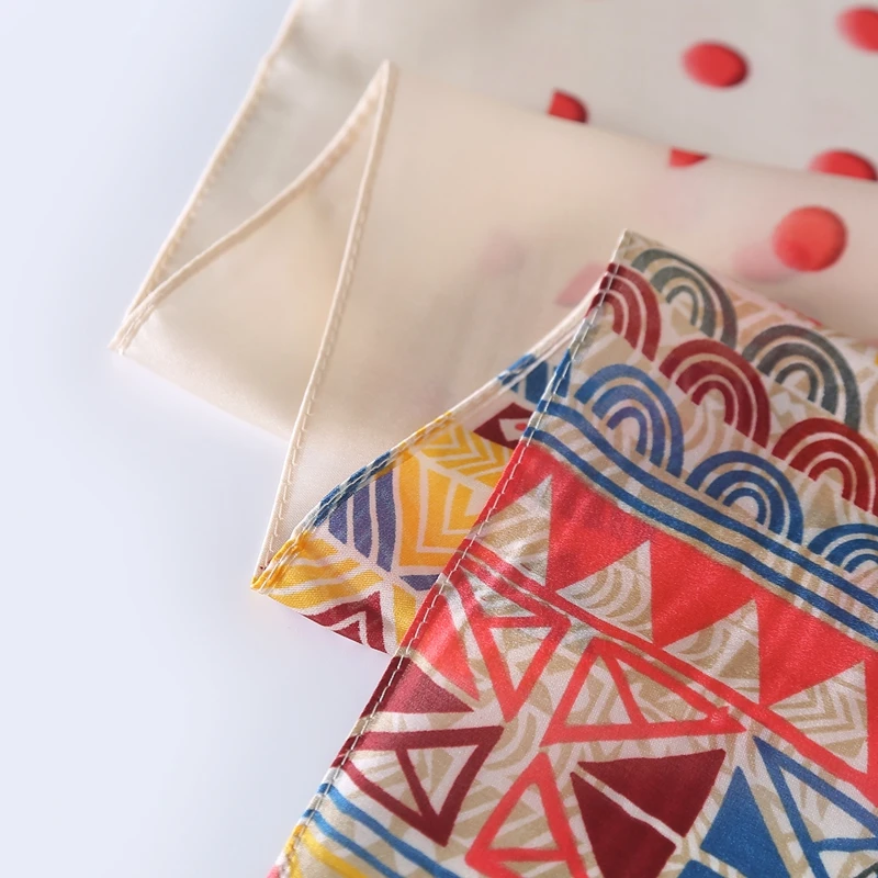 Wholesale high quality silk satin cute kids children long printing scarf