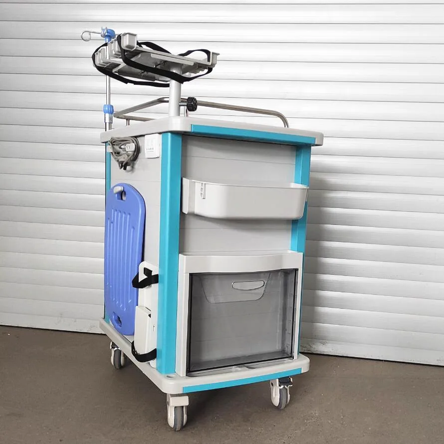 Manufacturer ABS Medical Equipment Trolley Hospital Medicine Cart Emergency Trolley
