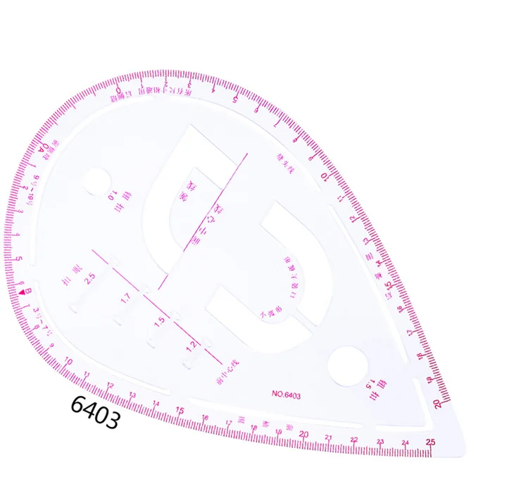 1PC Plastic Curve Metric Sewing Ruler Measure for Dressmaking Tailor Grading Curve Ruler Pattern Design Dress Making Tools