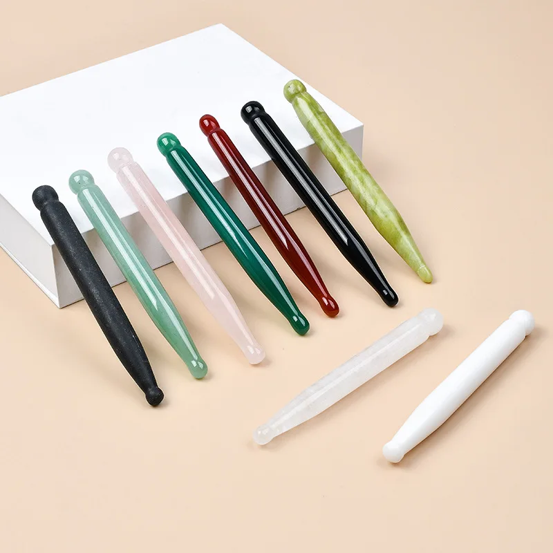genuine natural stone collection reflexology massage tool, press acupuncture pen for whole body and face