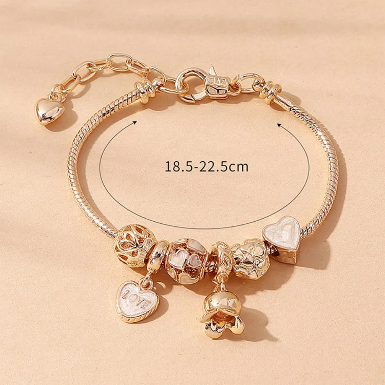 Good Quality Gold Distance Bracelets Design For Girl New Gold Bracelet Models Diamond Charms Extra Long Bracelets