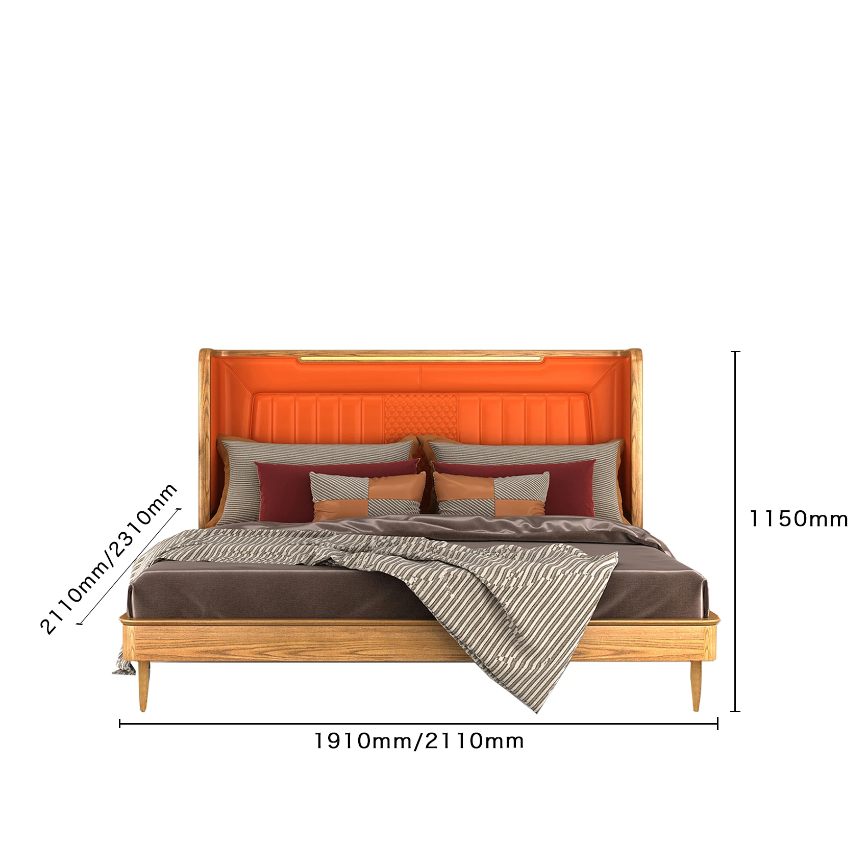 Bedroom Furniture King Queen Size Bed With Design Of Leather Bed Soft Bed Soild Wood
