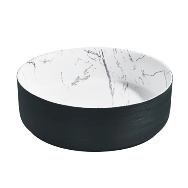 OEM Luxury Crystal Glass Art Oval Bathroom porcelain lavabo ceramic Chaozhou Gold Matte Glazed Round Wash Basin