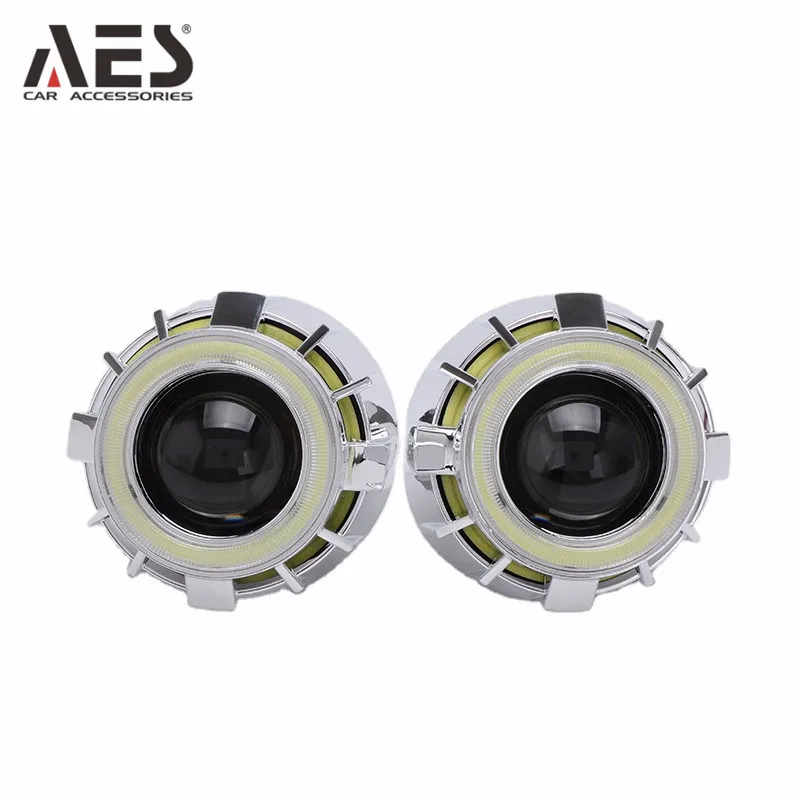 AES G1 COB dual angel eyes hid bi xenon projector lens kit including H1 bulbs for xenon car headlight