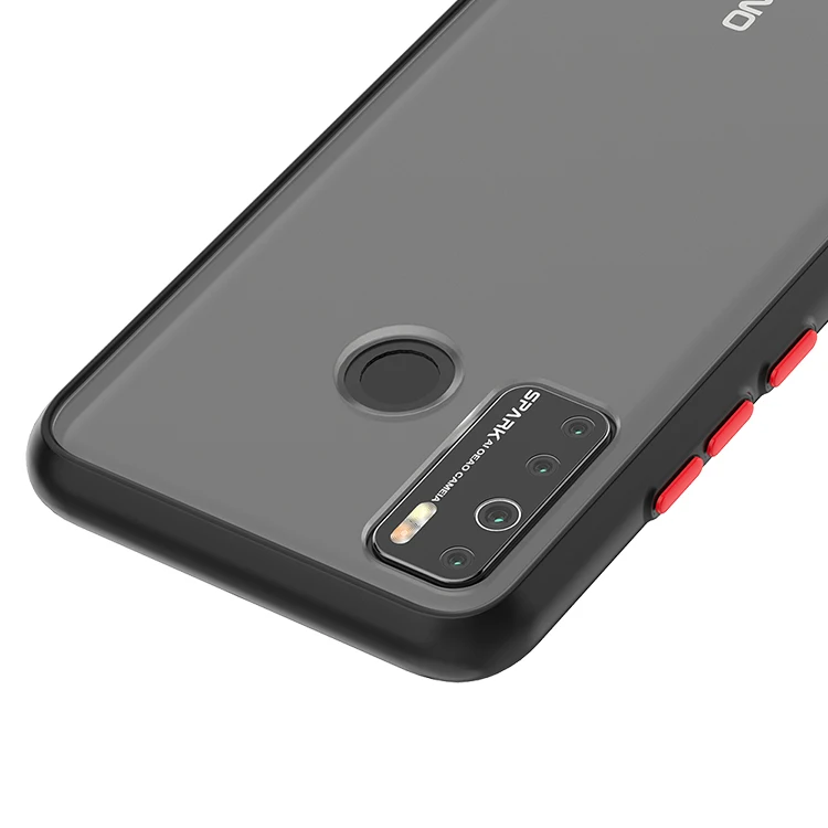  Для TECNO SPARK 6 Camon 12 Power 4 PRO CAMON 16 Горячая Распродажа двухцветный Прозрачный матовый TPU PC Гибридный чехол для телефона задняя