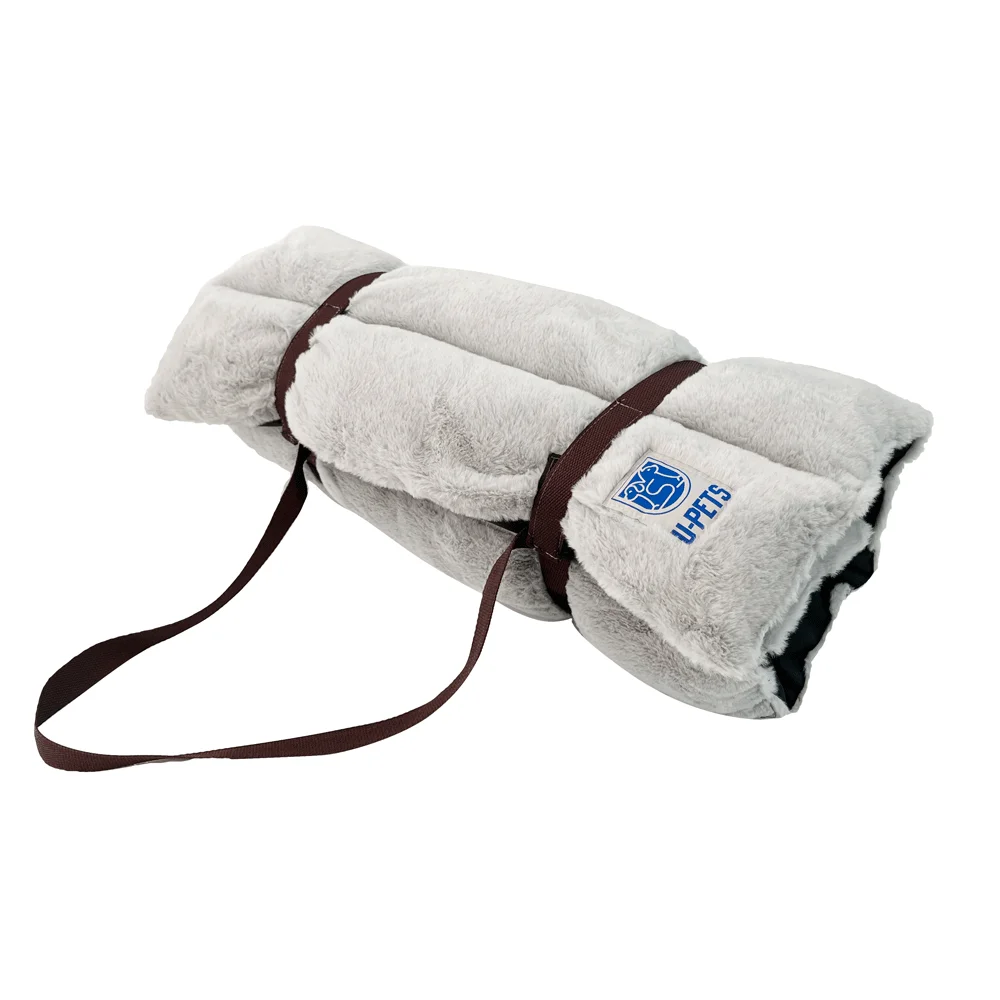 U-PETS портативный мягкая искусственная кожа с роскошным мехом; ПЭТ матрас валик кровати собаки
