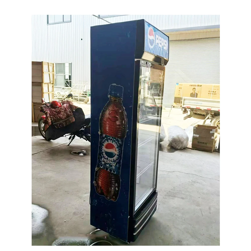 Frigidaire double door pepsi fridge frezzer SC40B Popular Cooler Compact Display Cooler Mini Upright Beverage Refrigerator