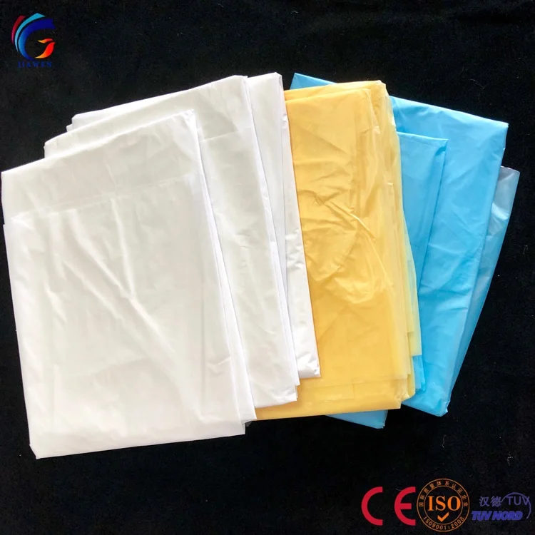Super high quality custom gsm White Reinforced thumb loop isolation gown Cpe Gown