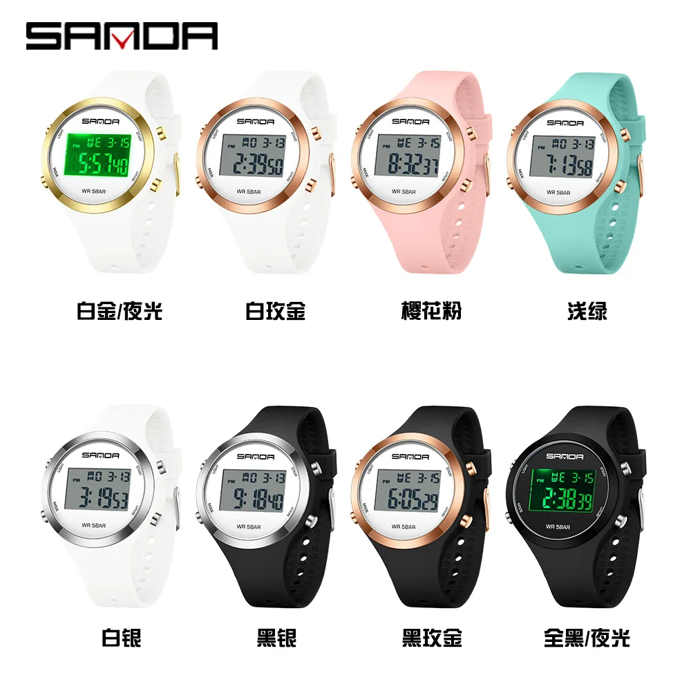 Sanda New Electronic Form Display Multifunctional Male Student Watch Youth Fashion Waterproof Alarm Clock