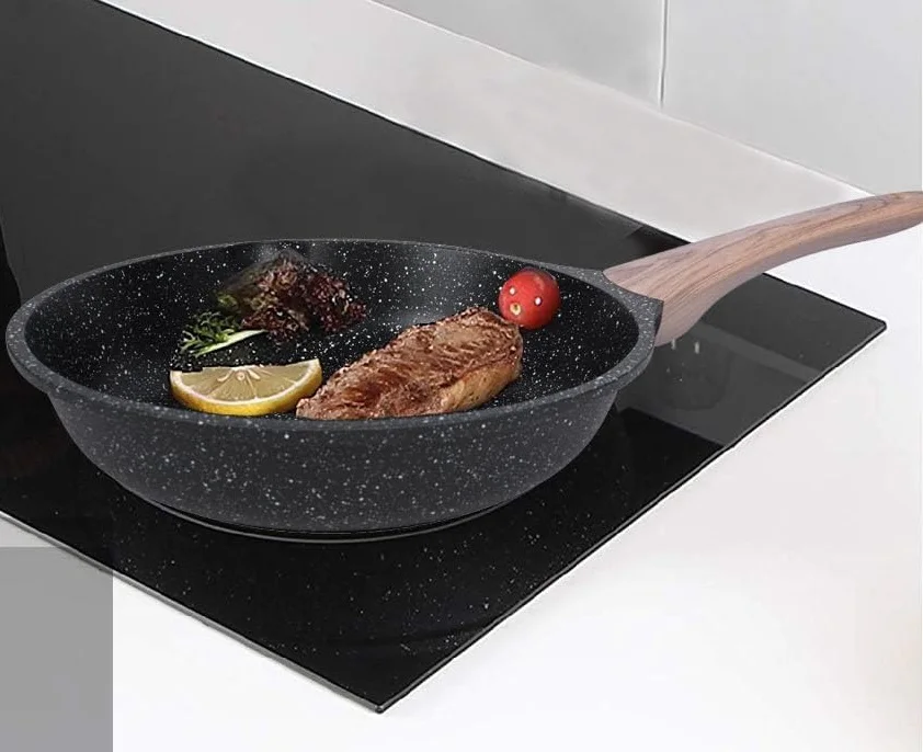 Mini Egg Fried Non-stick Marble Cookware Frypan with Induction Bottom Aluminum Alloy Die Casting Skillet