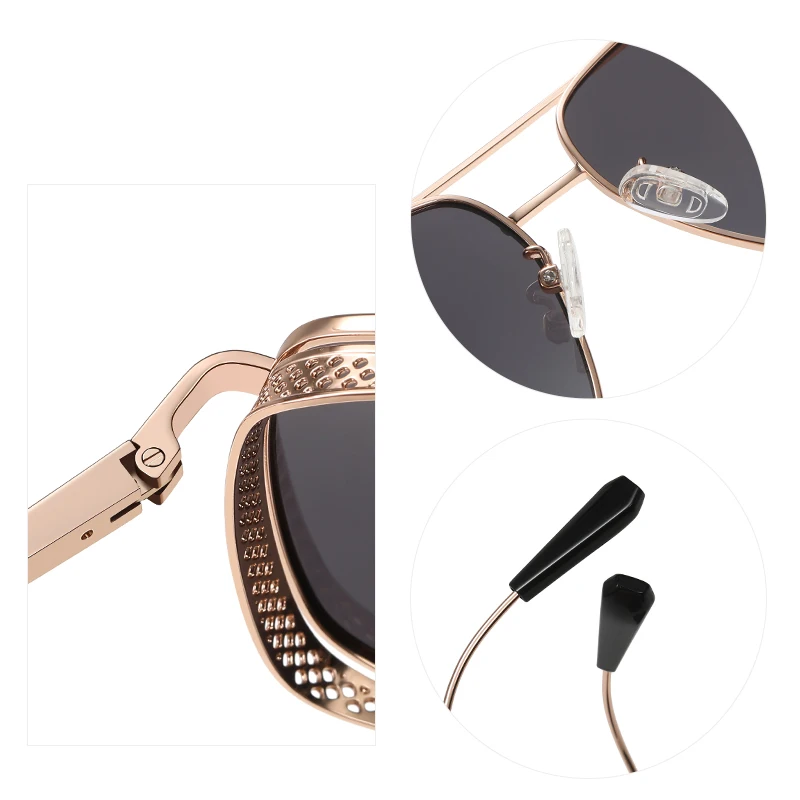 Double Bridge Sunglasses for Men Metal Frame Sun Glasses for Unisex Fashion Cool Sunglasses for Decoration Travelling