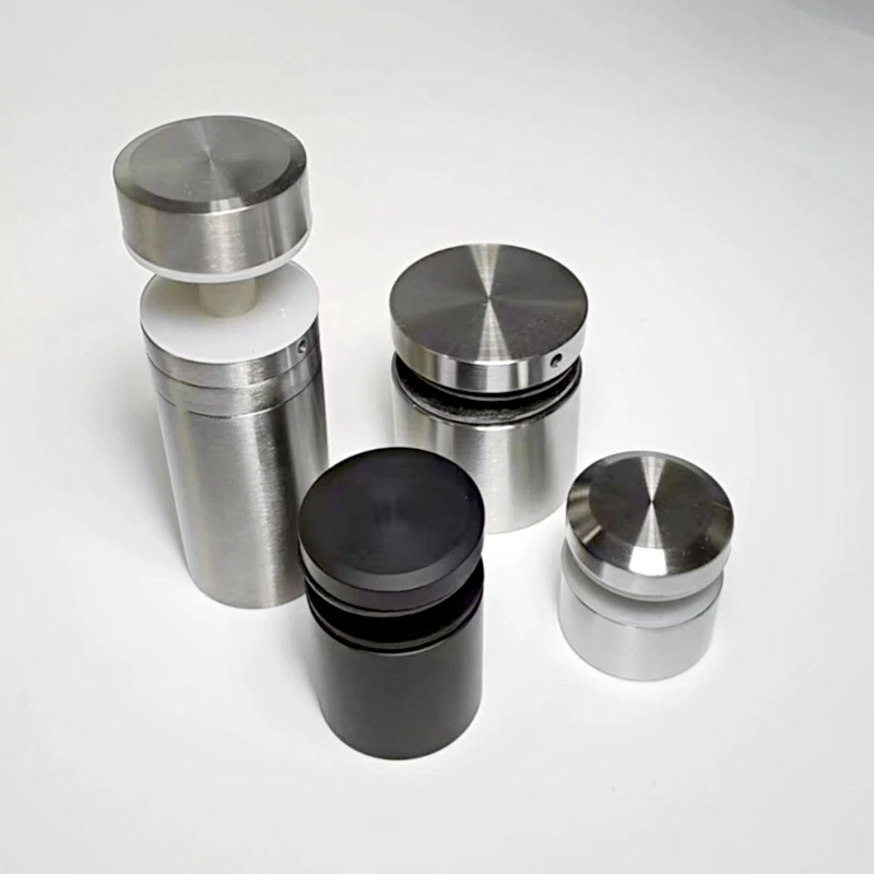 Glass Balustrade Stainless Steel Railing Design Black D 38 mm Adjustable Glass Standoff for 16 mm glass railing staircase