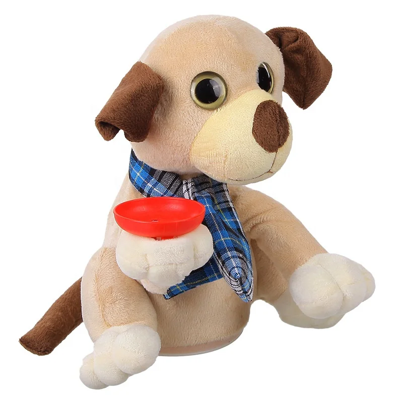 23 см Детская электрическая плюшевая собака, игрушка, монета, копилка, танцующий смех, Детские Подарочные игрушки