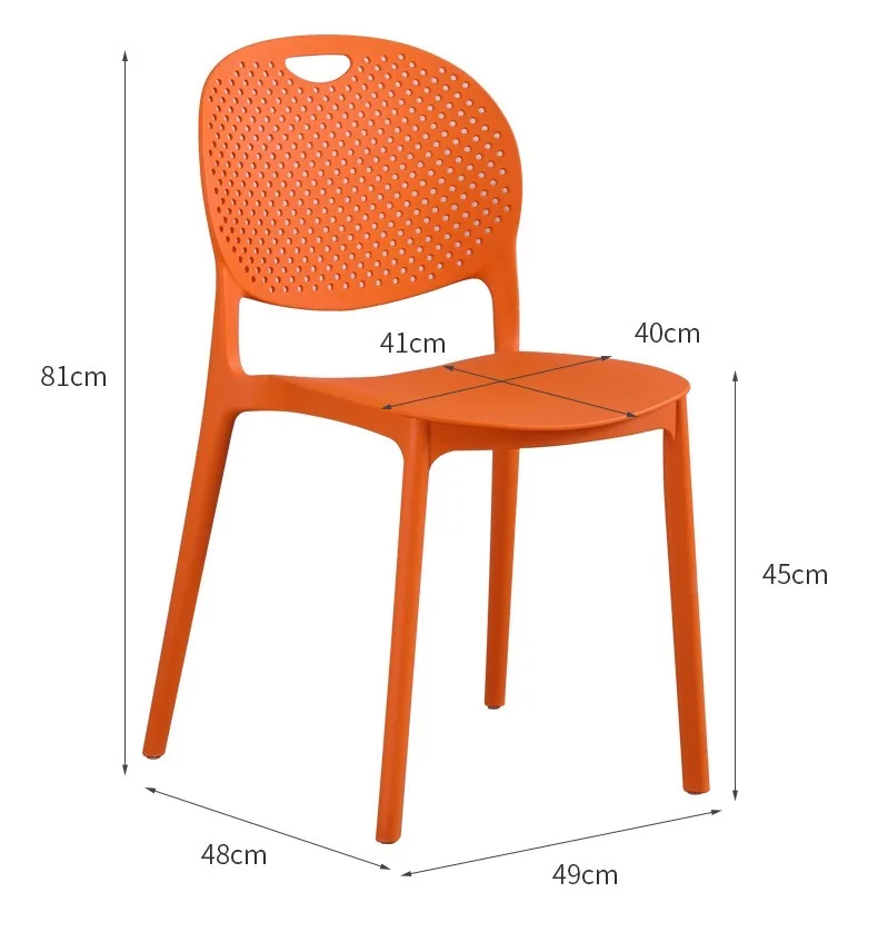 Stackable Hole Back Polypropylene Plastic Dining Chair Restaurant Pp Chair Outdoor Garden Balcony Chair