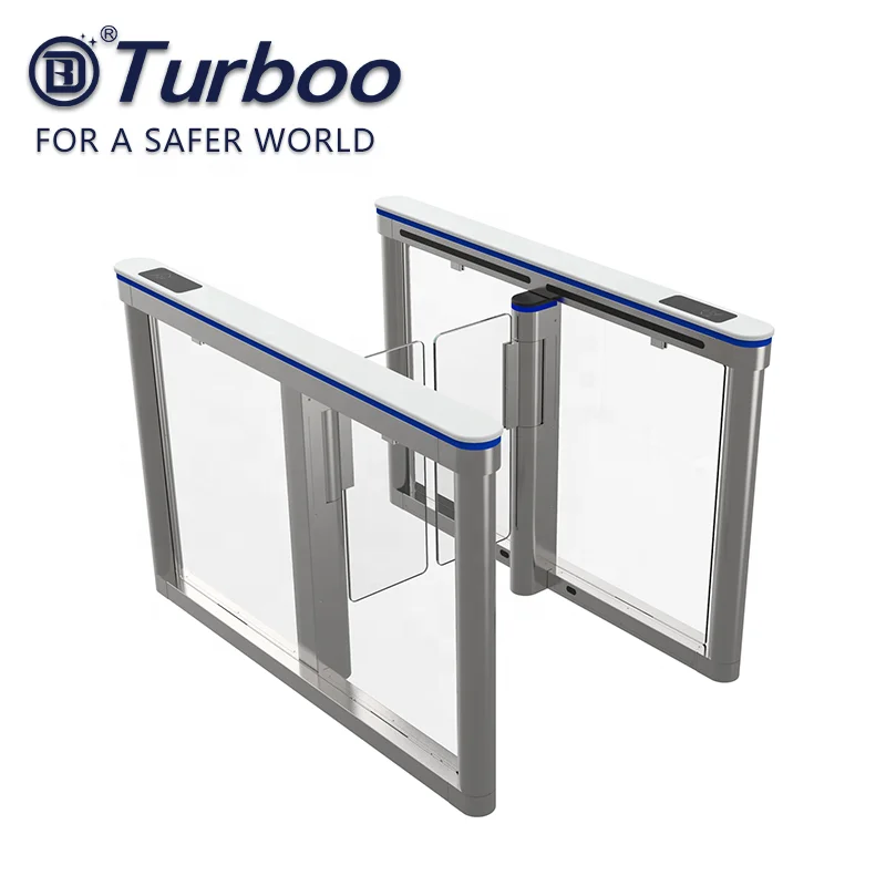 High security fully automatic optical pedestrian access control swing turnstile barrier speed gates for banks and hotels