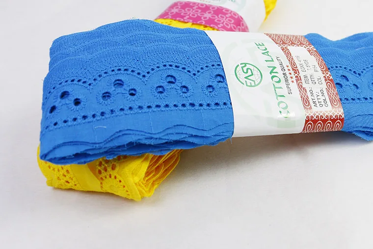 Curtain Trimmings Cotton Lace Sewing Clothes Embroidery Fabric 100% Cotton Sustainable Comfortable Embroidery Pattern 1000 Yards