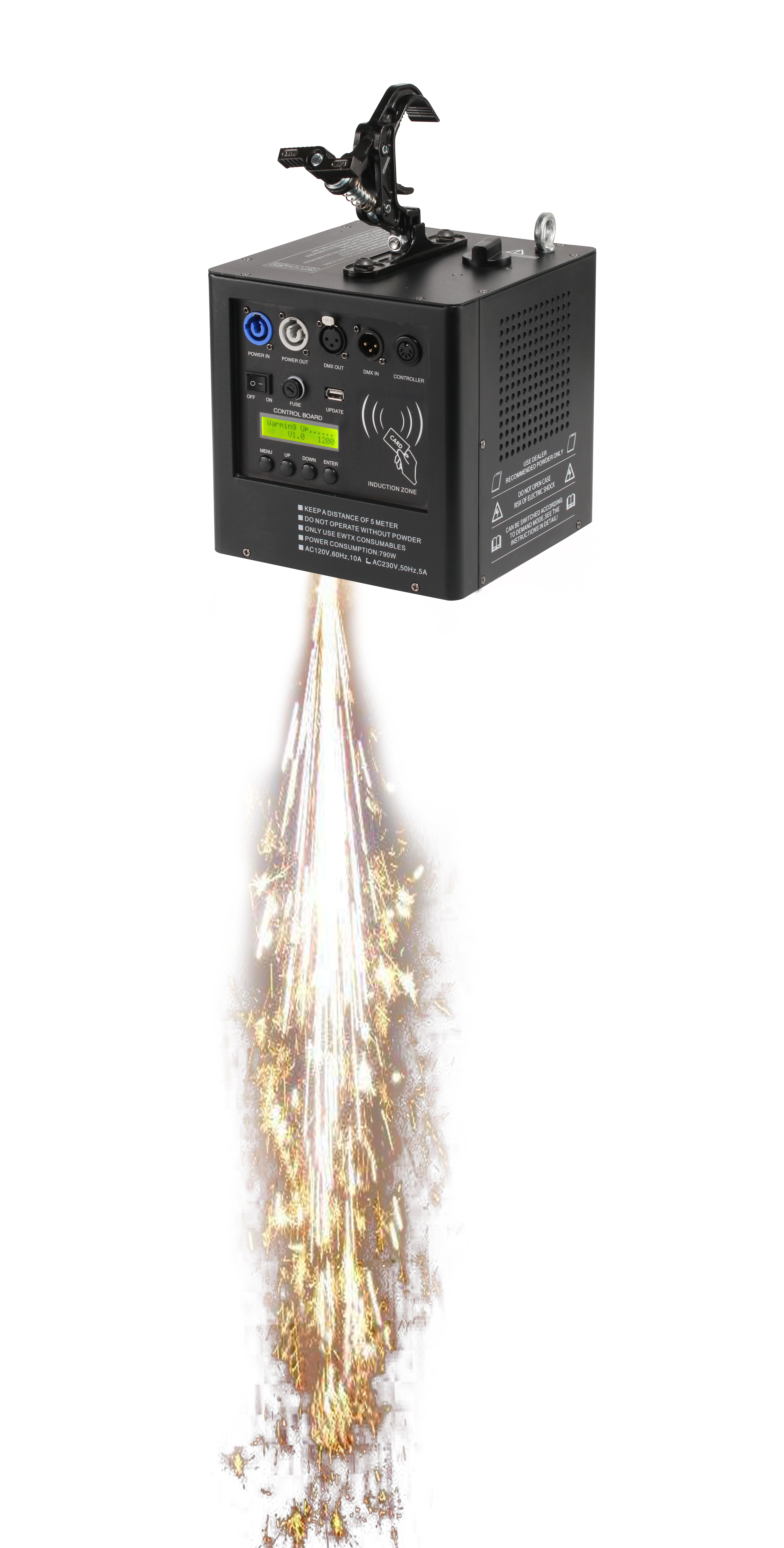 Fireworks indoor outdoor high quality DMX remote control safety touchable cold spark machine wireless atmosphere equipment