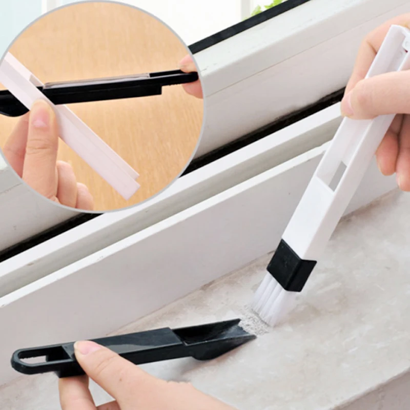 2 in 1 Tool Multipurpose PP Material Window & Door & Keyboard Brush With Dustpan Cleaner