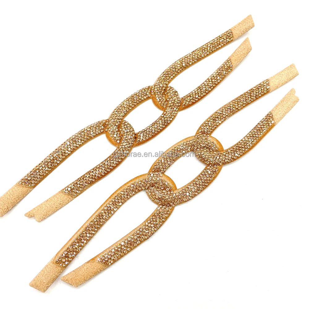 UP007 hot selling crystal shoe uppers  accessories charm rhinestone sandal upper