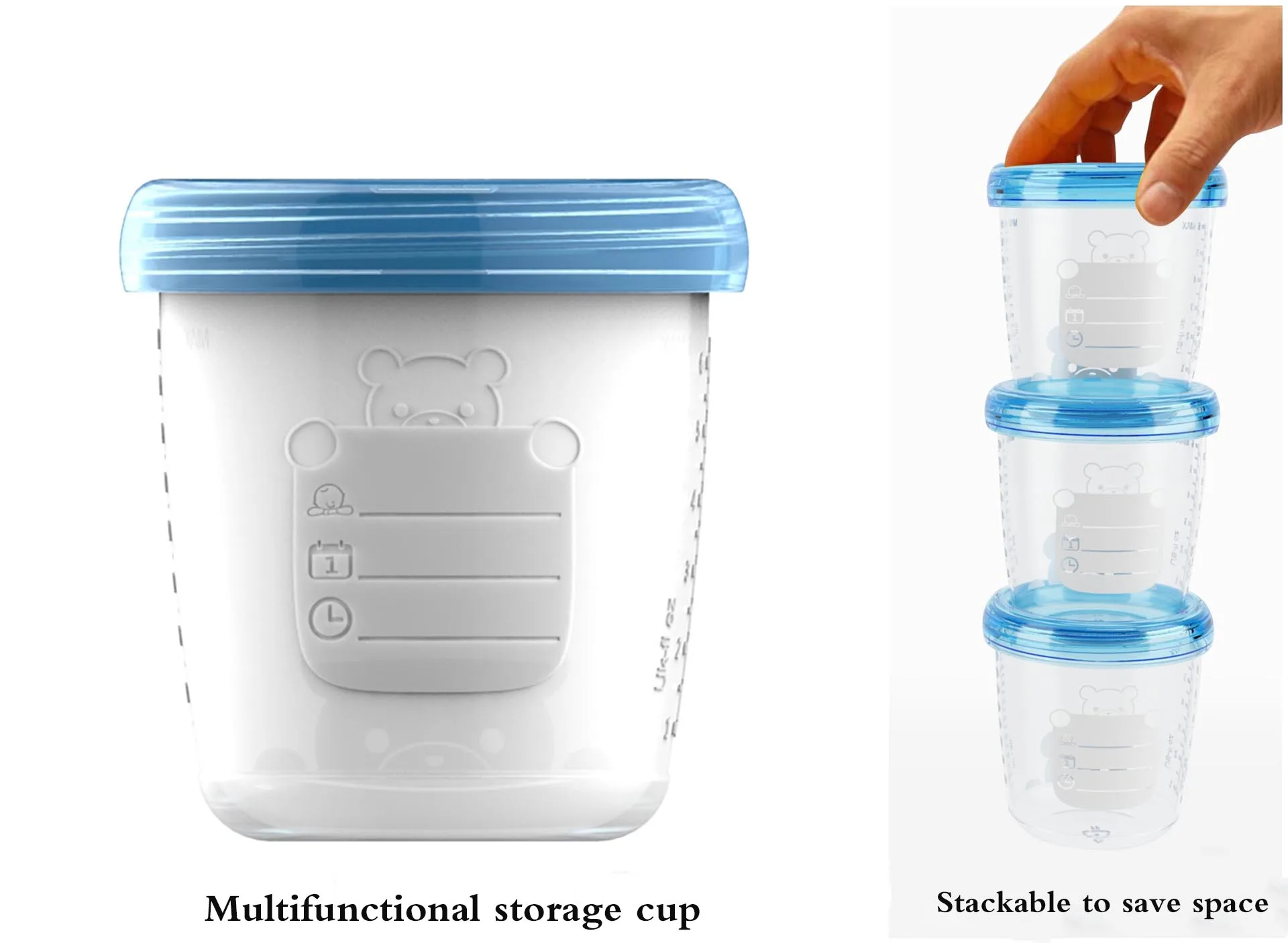 PP breast milk storage bottle Bpa Free Connect the converter to the breast pump storage bottles 180ml milk storage fridge bottle