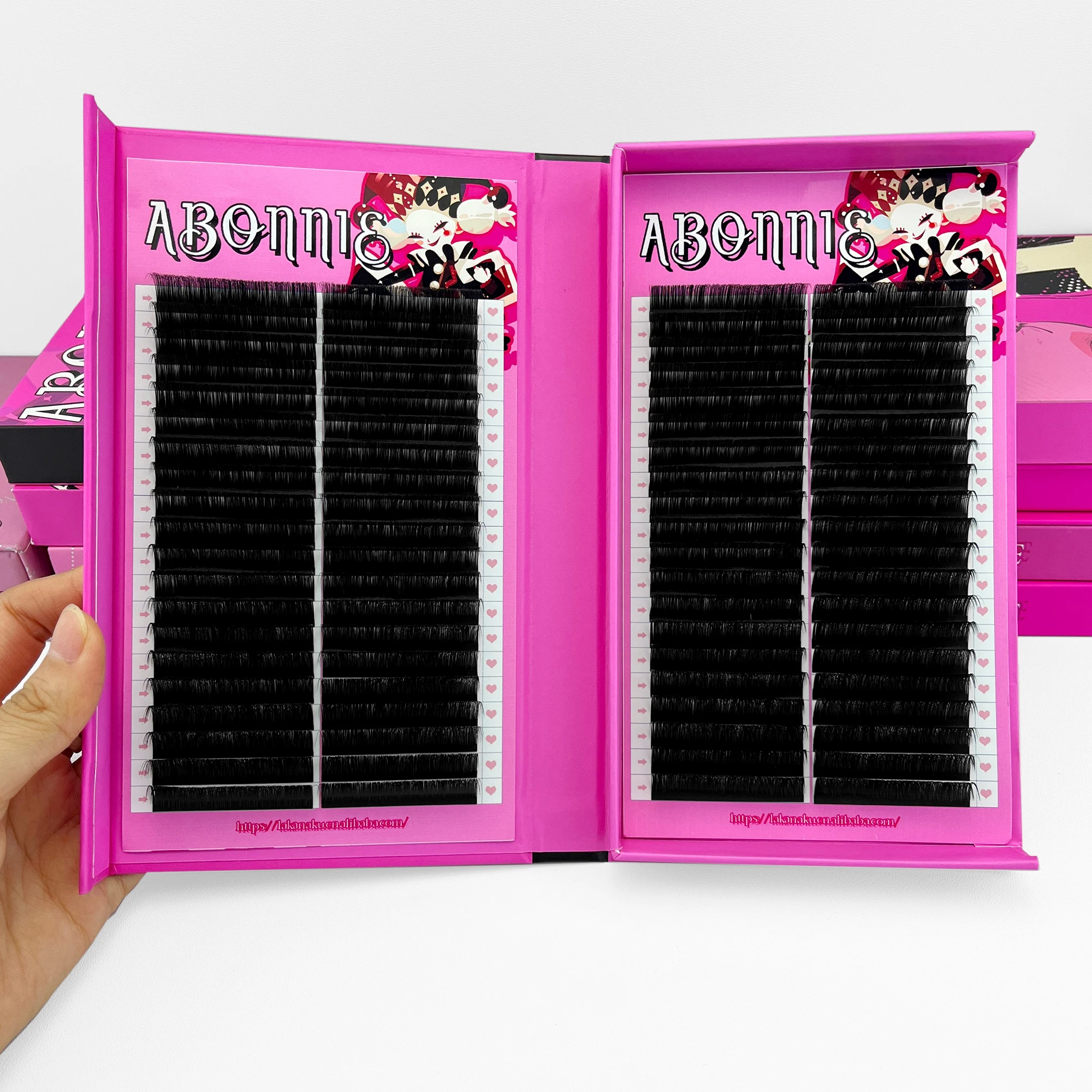 Abonnie Customized Soft Handmade Premium Silk Eyelash Extensions Matte Lash Extensions Trays Cashmere Lash Extensions