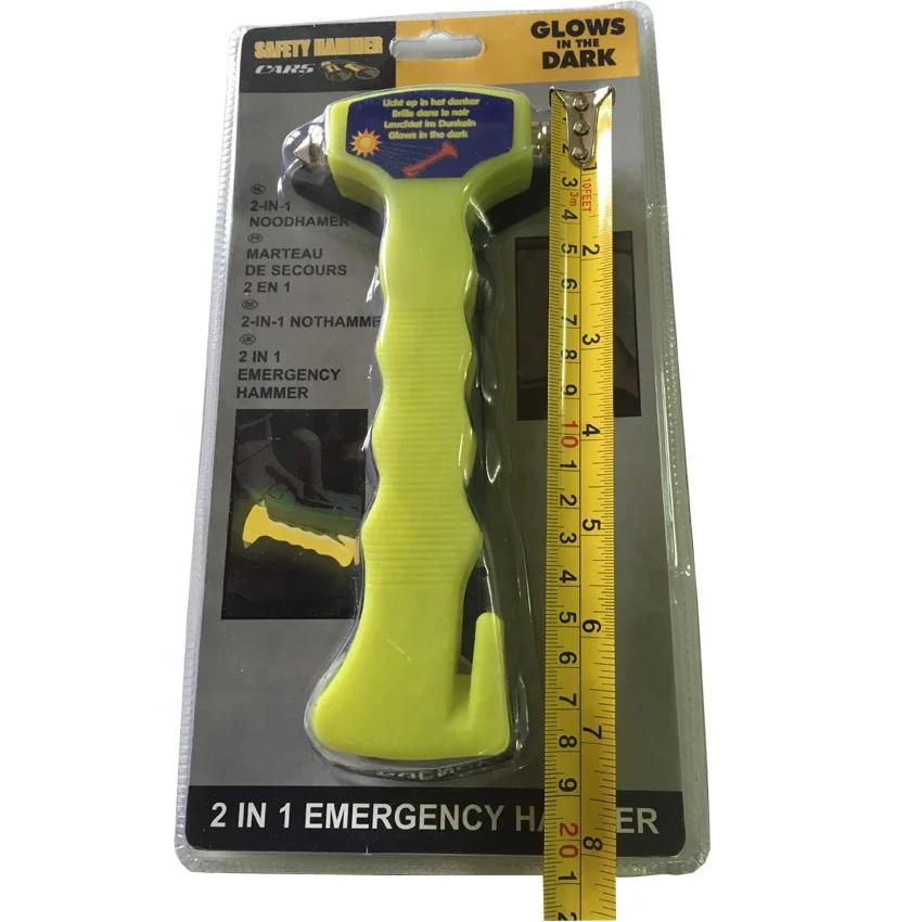 Car window breaker Seat belt cutter with noctilucence Emergency hammer