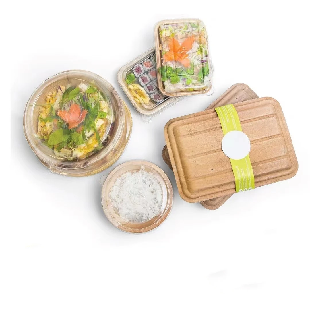 Eco friendly products 2023 palm leaf storage boxes & bins food container customized microwavable plastic food container
